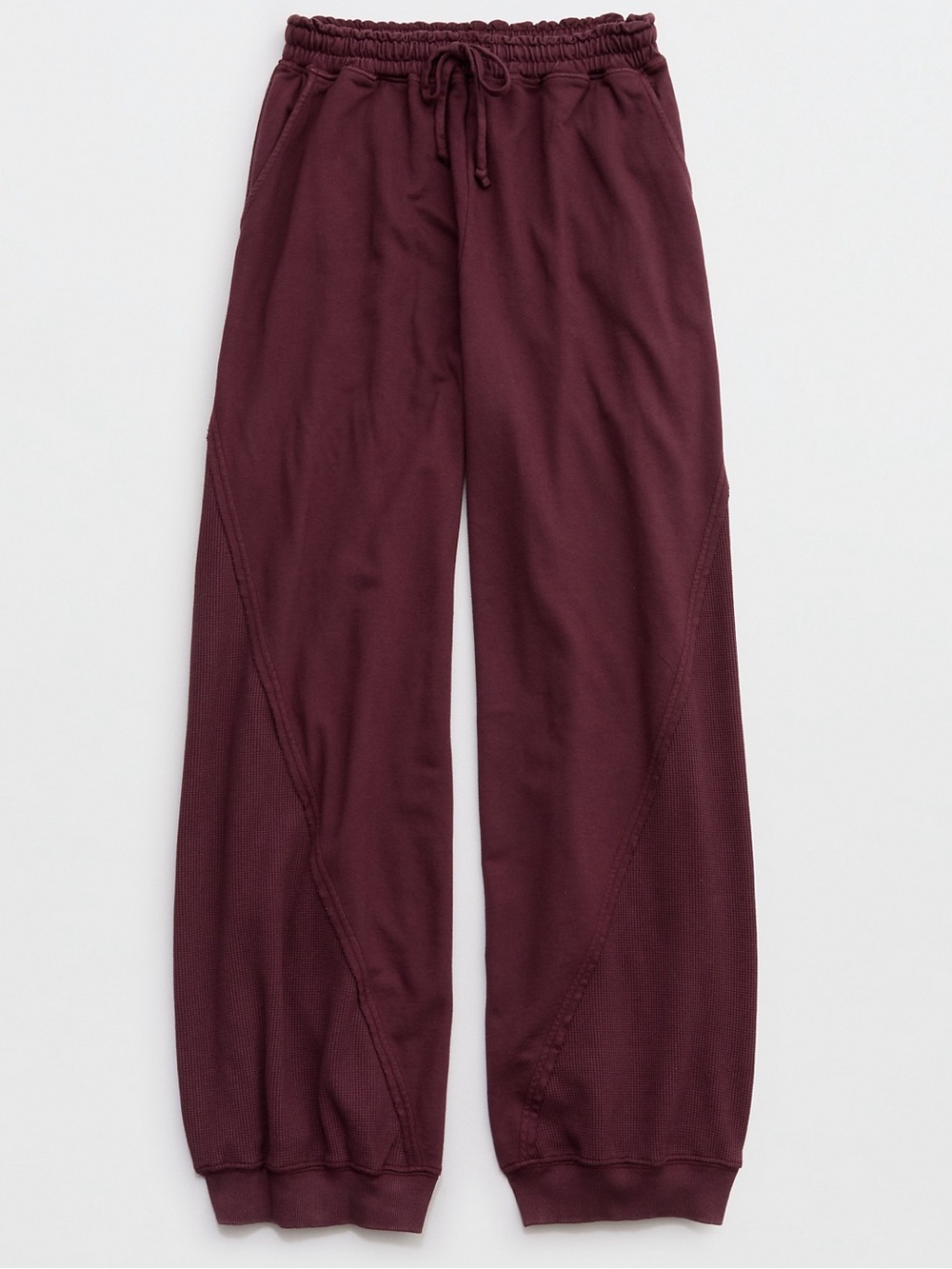 Aerie Boho Joggers in Burgundy - Picture 3 of 8